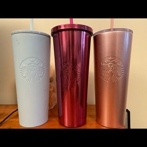 RESERVED 3 set metal Starbucks cup